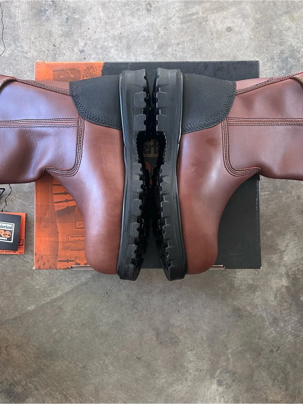 Timberland PRO Men's Brown Work Pull-On Boots with Black Outsole